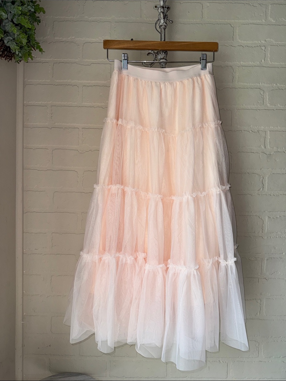 Belle Poque skirt Elegant Peach Tiered Tulle Midi small new